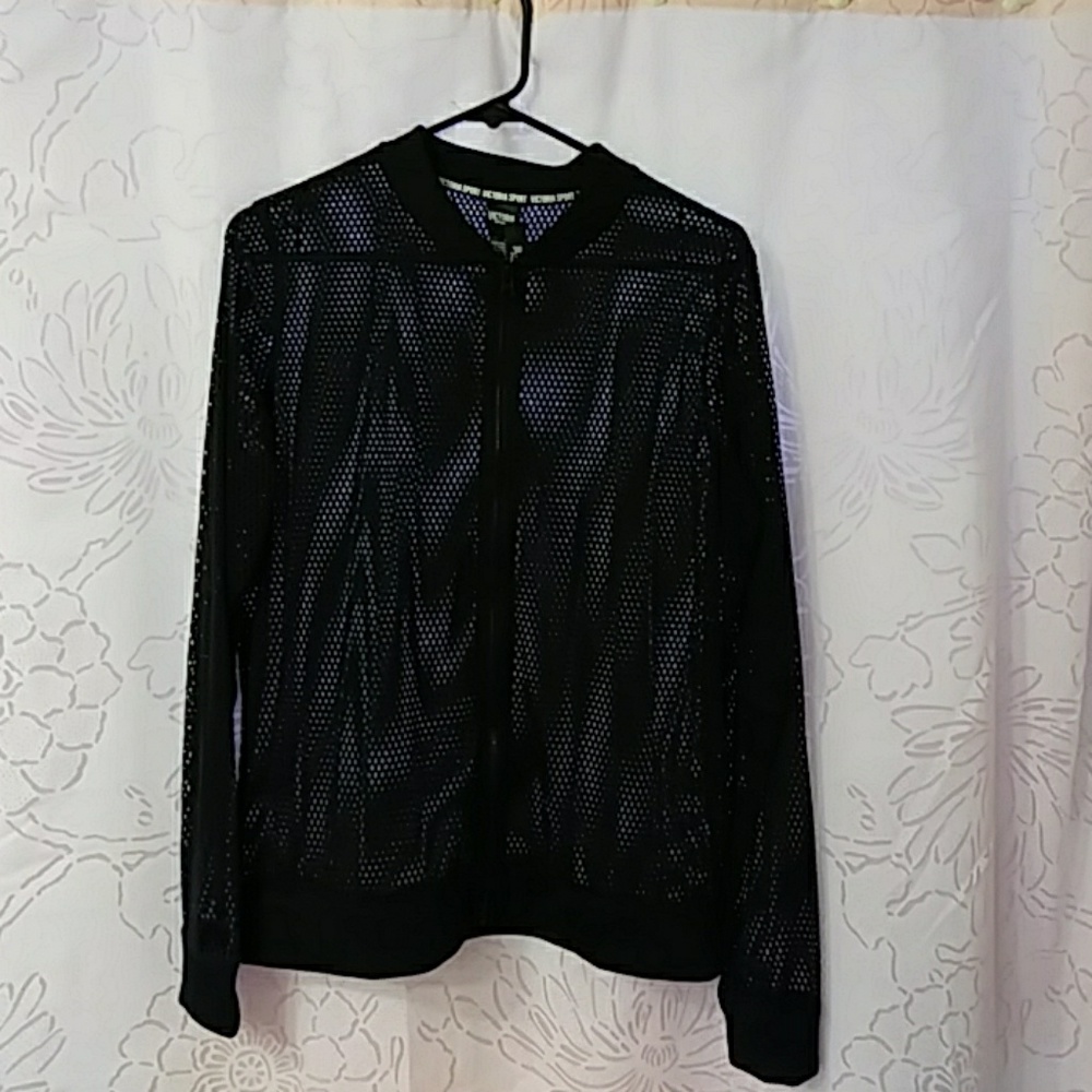 Victoria Secret mesh zip up jacket(black)